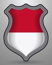 Flag of Monaco. Vector Badge and Icon