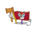 Flag montenegro cartoon with in judge character