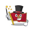 Flag montenegro cartoon with in magician character Royalty Free Stock Photo