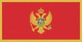 Flag of Montenegro. Montenegrin flag on fabric surface. Balkan country