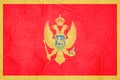 Flag of Montenegro on the structure of a tree leaf macro