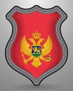 Flag of Montenegro. Vector Badge and Icon