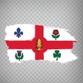 Flag of Montreal brush strokes. Flag Montreal city Canadian province of Quebec on transparent background for your web site design