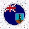 Flag of Montserrat with network background.