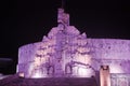Flag monument at night in Merida Yucatan