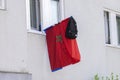 Flag Moroccan Crest With Schoolbag At Amsterdam The Netherlands 16-6-2023