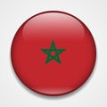 Flag of Morocco. Round glossy badge
