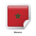 Flag of Morocco. Round glossy Sticker