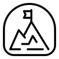 Flag mountain icon, outline style