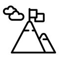 Flag mountain icon, outline style