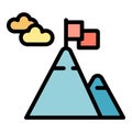 Flag mountain icon vector flat