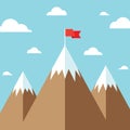 Flag on mountain success goal achievement