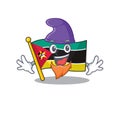 Flag mozambique mascot cartoon style as an Elf