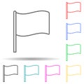 Flag multi color set icon. Simple thin line, outline vector of flags icons for ui and ux, website or mobile application