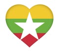 Flag of Myanmar Heart.