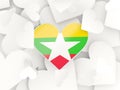 Flag of myanmar, heart shaped stickers