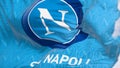 Flag of Napoli football club waving in the wind