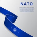 Flag of NATO, OTAN. North Atlantic Treaty Organization. Atlantic alliance. Military block. 4th of april. Graphic design
