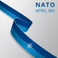 Flag of NATO, OTAN. North Atlantic Treaty Organization. Atlantic alliance. Military block. 4th of april. Graphic design