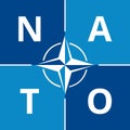 Flag of NATO, OTAN. North Atlantic Treaty Organization. Atlantic alliance. Military block. 4th of april. Graphic design