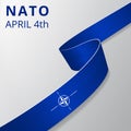 Flag of NATO, OTAN. North Atlantic Treaty Organization. Atlantic alliance. Military block. 4th of april. Graphic design