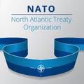 Flag of NATO, OTAN. North Atlantic Treaty Organization. Atlantic alliance. Military block. 4th of april. Graphic design