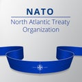 Flag of NATO, OTAN. North Atlantic Treaty Organization. Atlantic alliance. Military block. 4th of april. Graphic design