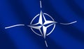 Flag NATO and wave Royalty Free Stock Photo