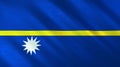 The flag of Nauru. Shining silk flag of Nauru. High quality render. 3D illustration