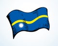 Flag of Nauru. Vector drawing icon