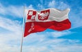 flag of navy airfields, Naval airport heliport , Poland at cloud Royalty Free Stock Photo