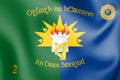 Flag of 2nd Brigade, Ireland. 3D Illustration