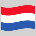 Flag netherland on gray background vector illustration flat