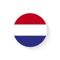 Flag of Netherlands as round glossy icon. Button with Dutch flag Royalty Free Stock Photo
