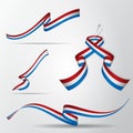 Flag of Netherlands. Dutch ribbons set. Vector illustration.