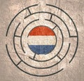 Netherlands flag in the labyrinth