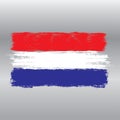 Flag of Netherlands,watercolor brush style