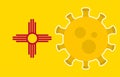 Flag of New Mexico State With Outbreak Viruses. Novel Coronavirus Disease COVID-19