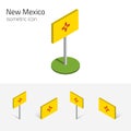 Flag of New Mexico USA, vector 3D isometric flat icons Royalty Free Stock Photo