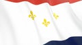 The flag of New Orleans City. Louisiana. United States. High-quality silk flag. 3D illustration