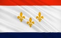 Flag of New Orleans in Louisiana, USA