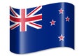 New Zealand - waving country flag, shadow Royalty Free Stock Photo