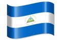 Nicaragua - waving country flag, shadow