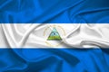 Flag Of Nicaragua, Nicaragua flag, National flag of Nicaragua. fabric and texture flag of Nicaragua