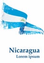 Flag of Nicaragua, Republic of Nicaragua. Template for award design, an official document with the flag of Nicaragua and other use