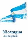 Flag of Nicaragua, Republic of Nicaragua. Template for award design, an official document with the flag of Nicaragua and other use