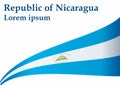 Flag of Nicaragua, Republic of Nicaragua. Template for award design, an official document with the flag of Nicaragua and other use