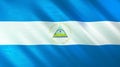 The flag of Nicaragua. Shining silk flag of Nicaragua. High quality render. 3D illustration