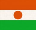 Flag of Niger. Fabric Texture. National symbol. Royalty Free Stock Photo