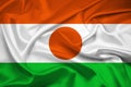 Flag Of Niger, Niger flag, National flag of Niger. fabric flag of Niger Royalty Free Stock Photo